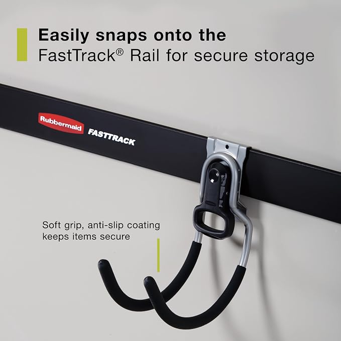 Rubbermaid FastTrack Utility Hook Garage Wall/Tool Hanger Wall Mount and Heavy - Image 4