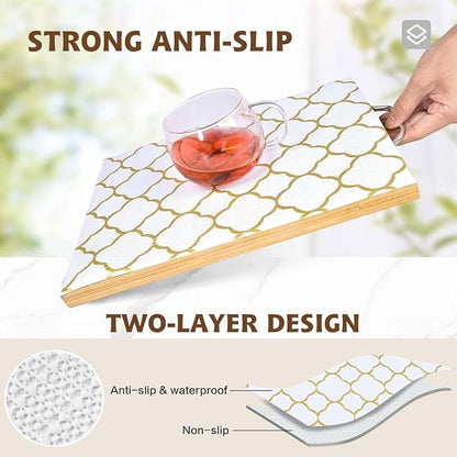 Shelf Liners for Kitchen Cabinets 12in x 20FT Non Adhesive Drawer Liner Gold - Image 2