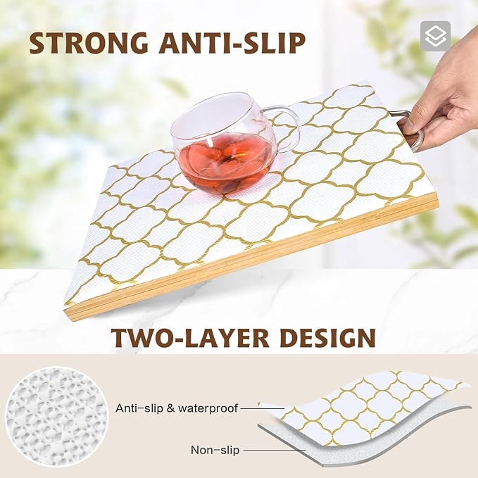 Shelf Liners for Kitchen Cabinets 12in x 30FT Non Adhesive Drawer Liner Gold - Image 2