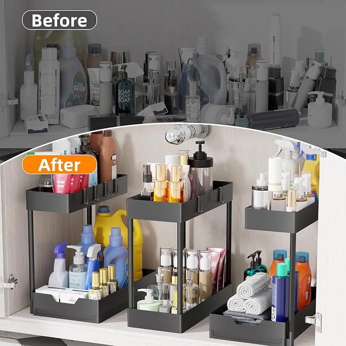 Simple Trending Under Sink Organizer 3 Pack, Sink Pull-Out Sliding Storage - Image 6
