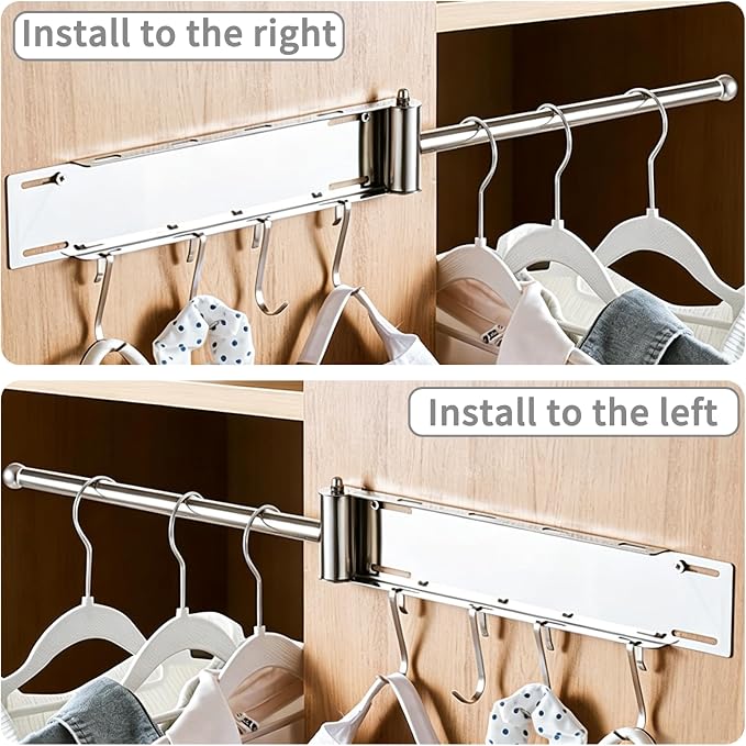 Valet Rod for Closet, Stainless Steel Extendable Daily Outfit Planning Rod - Image 4