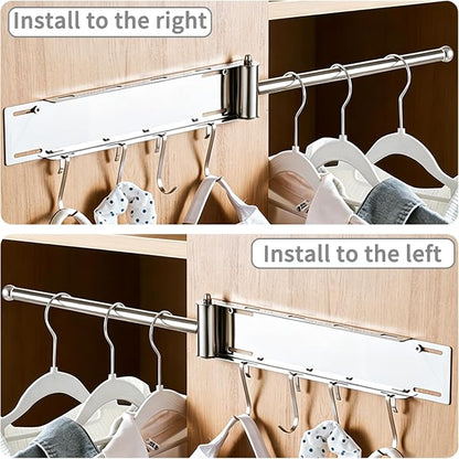 Valet Rod for Closet, Stainless Steel Extendable Daily Outfit Planning Rod - Image 4
