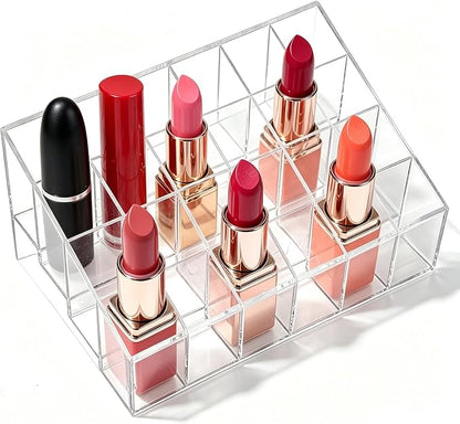 Lipstick Organizer 24 Slots Plastic Clear Cosmetic Display Holder by Unknown