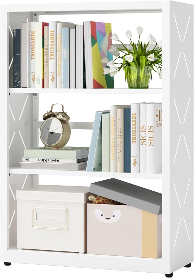 3 Tier Bookcase, Industrial Bookshelf, Home Office Bookcase Shelf Storage by Steeloong