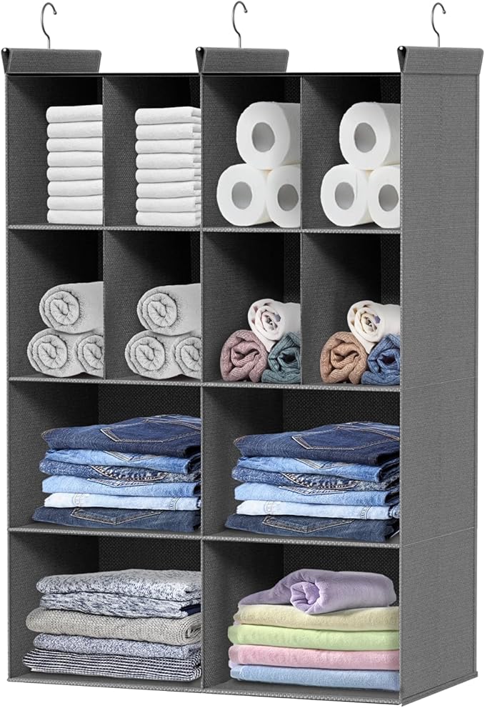 Ofiray-home 4 Tier Hanging Closet Organizer, 12 Compartments Sweater Organizer by Ofiray-home