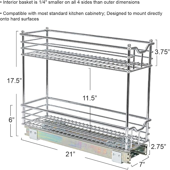 Household Essentials Glidez 2‑Tier Multipurpose Chrome‑Plated Steel - Image 3
