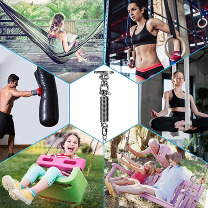 SELEWARE Hammock Chair Hanging Kit, Bearing Swing Hooks w/Spring & Chain | - Image 2