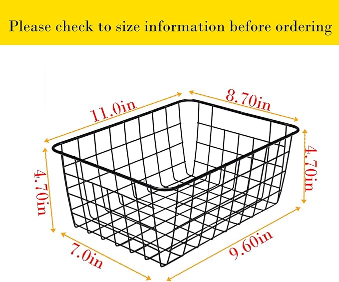 Kitchen Wire Baskets Farmhouse Decor Metal Food Storage Organizer, Household - Image 2