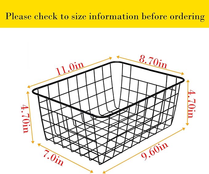 Kitchen Wire Baskets Farmhouse Decor Metal Food Storage Organizer, Household - Image 2