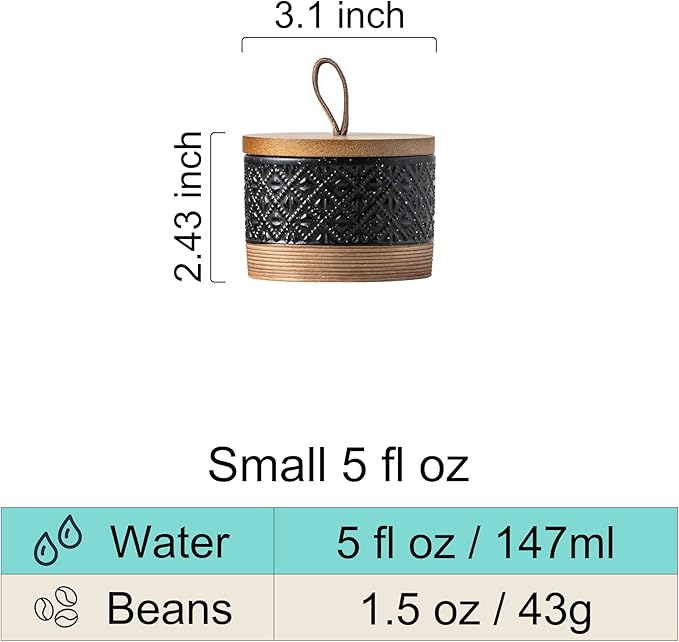 Miamolo Mini Ceramic Jars with Airtight Lid, Coffee Container Canister Kitchen - Image 4