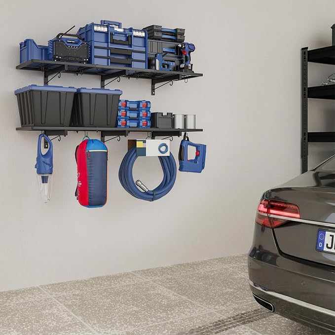 2-Pack 1x4ft Heavy Duty Garage Wall Shelving, 320 lbs Load Capacity, Garage - Image 2