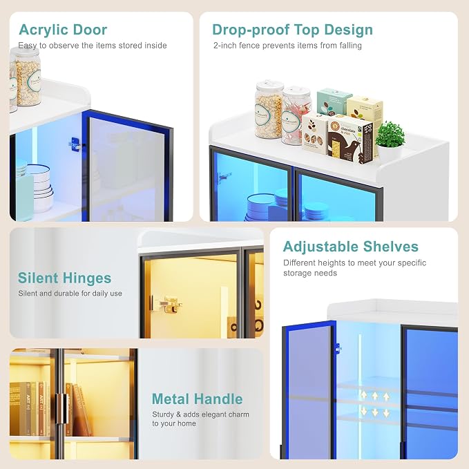 Lvifur 65" LED Display Cabinet - Image 6