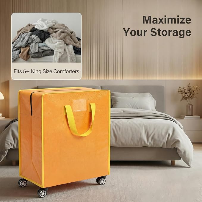 Oversized Wheeled Moving Bags, Heavy-Duty Zippered Tote - Image 3