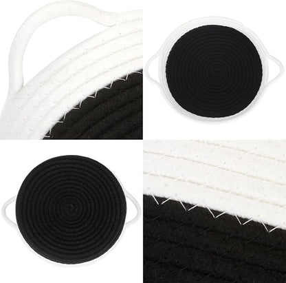 Sea Team 2-Pack Cotton Rope Baskets, 10 x 3 Inches Small Woven Storage Basket - Image 4
