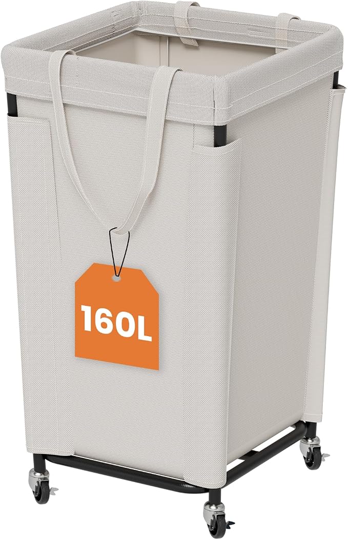 Laundry Basket with Wheels, Laundry Hamper with Removable Bag and Steel Frame by SwaaVeeYourBestOrganizingHelper
