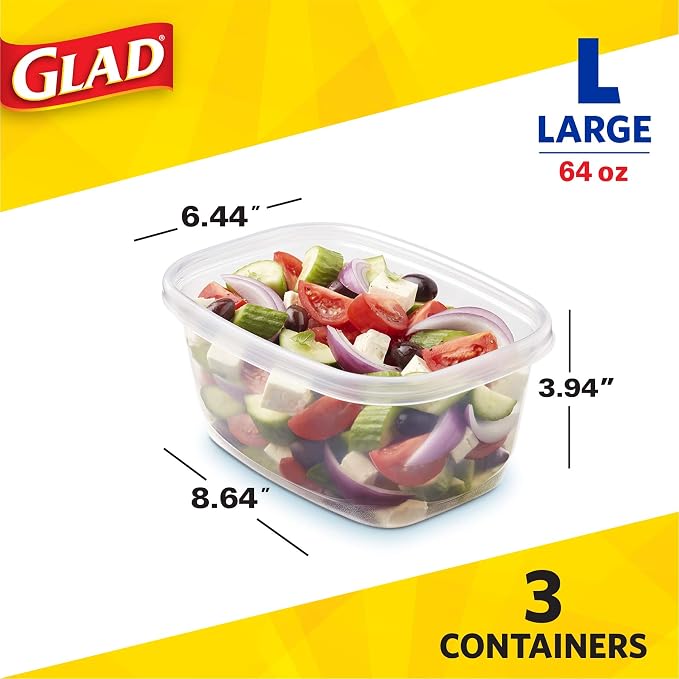 Glad GladWare Deep Dish Food Storage Containers Lids Large Rectangle BPA Free - Image 6