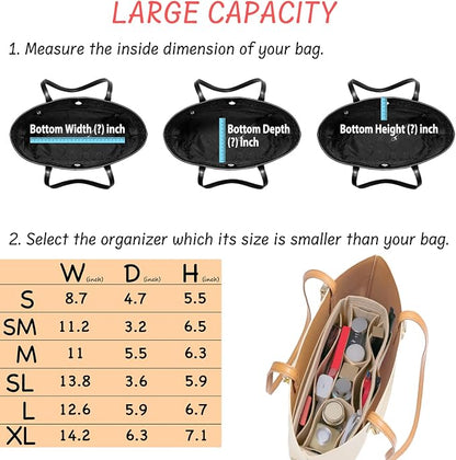 DailyPlus Purse Organizer Insert Felt Bag Organizer Handbag Organizer Insert - Image 6