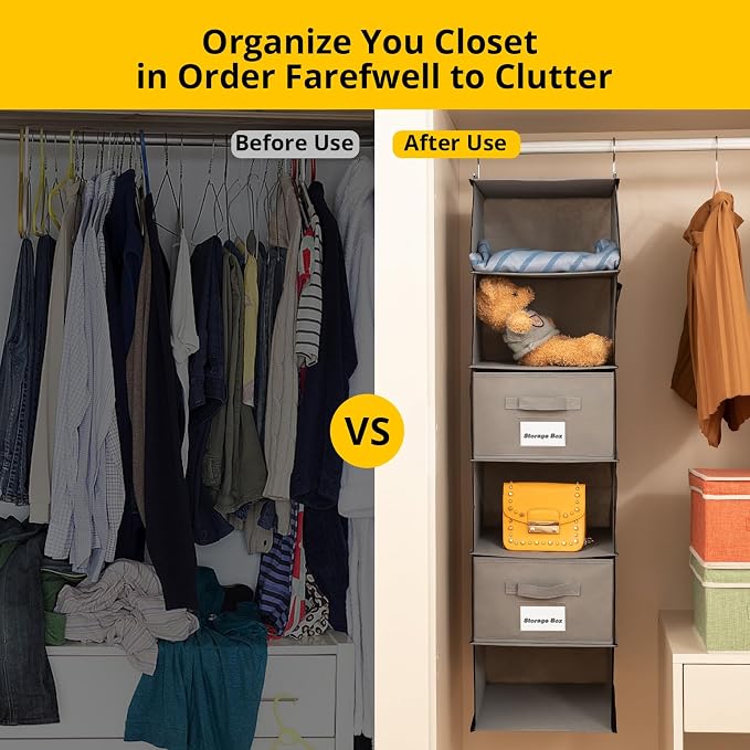 BrilliantJo 2 Pack 6 Shelves Hanging Closet Organizer - Image 5