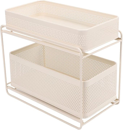 Slide Out Under Sink Organizer, 2 Tier Steel Sink Shelf Cabinet Storage - Image 8
