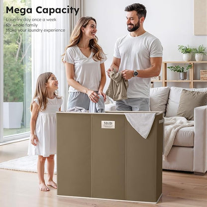 SOLEDI 180L 3-Section Laundry Hamper - Image 3