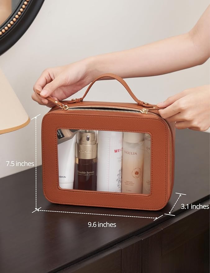 Popvibe Clear Makeup Bag Travel Cosmetic Case Transparent Toiletry Bag - Image 3