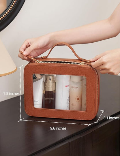 Popvibe Clear Makeup Bag Travel Cosmetic Case Transparent Toiletry Bag - Image 3