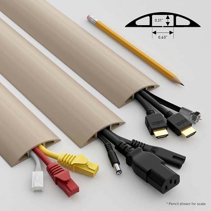 D-Line 6ft Floor Cord Cover, Cable Protector, Hide Extension Cords, Protect - Image 6