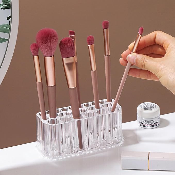 Clear Acrylic Lipstick Organizer Makeup Nail Brush Eyeliner Lip Liner Holder 26 - Image 6
