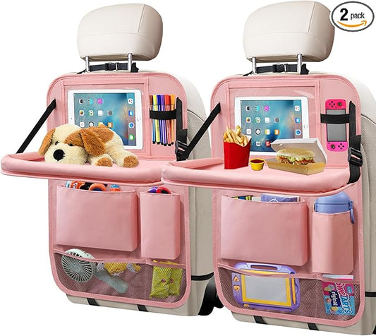 Car Backseat Organizer with Tray, Seat Back Table Holder with 6 Storage Pockets by EtreJeune