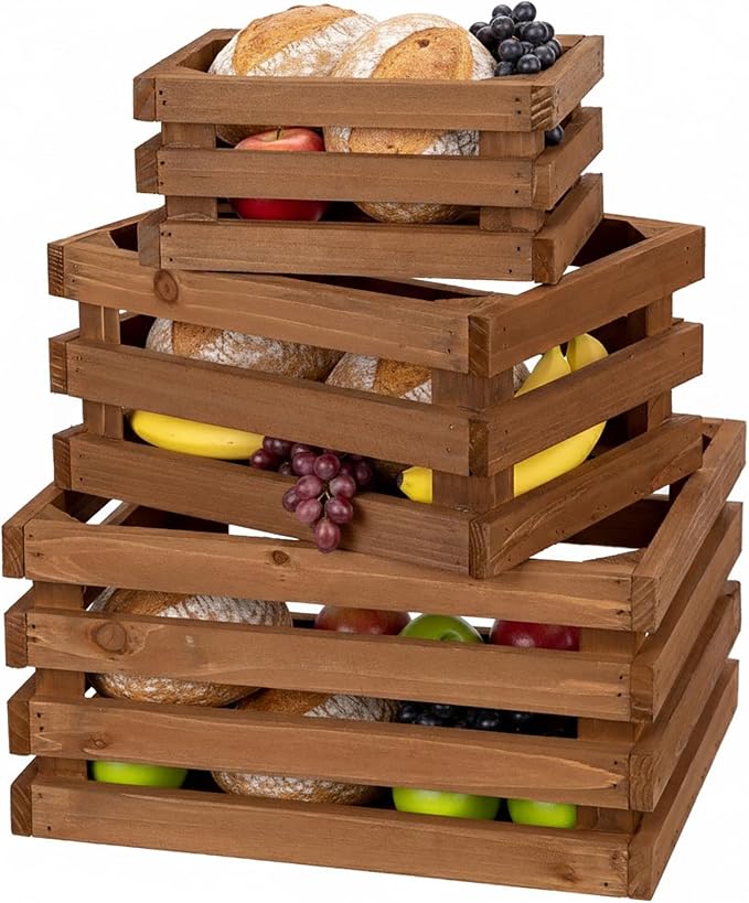 Set of 3 Nesting Wooden Storage Crates - Image 7
