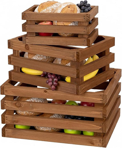 Set of 3 Nesting Wooden Storage Crates - Image 7