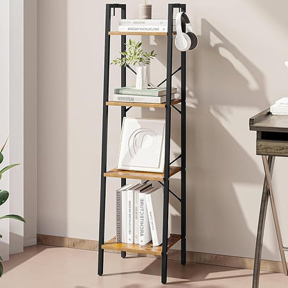Hzuaneri Ladder Shelf, Freestanding Corner Storage Shelf | Bookcase by Hzuaneri