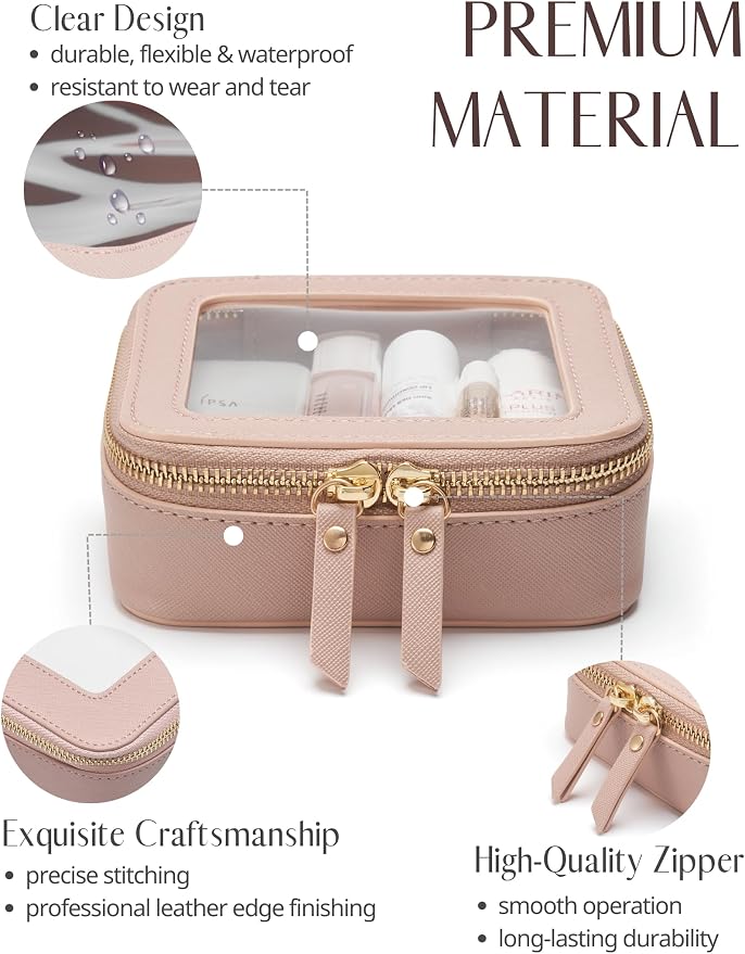 Popvibe Clear Makeup Bag Travel Cosmetic Case Transparent Toiletry Bag - Image 2
