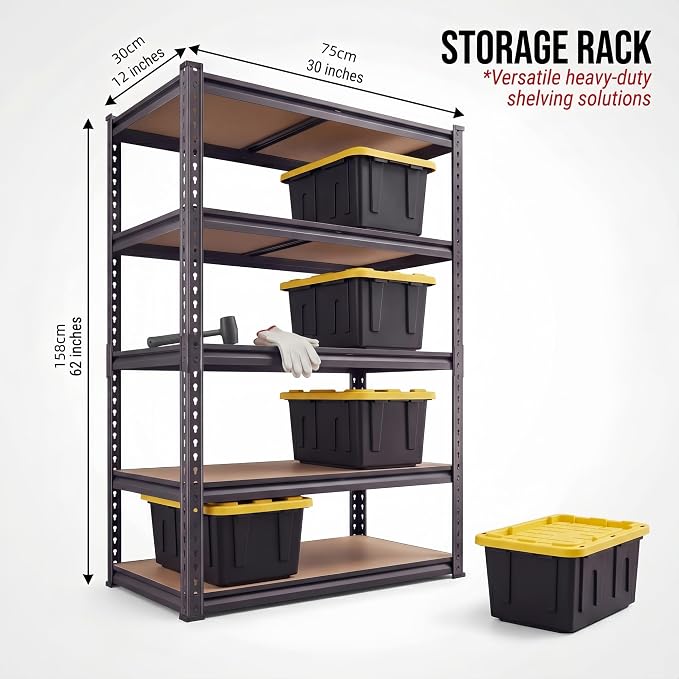 Garage Shelving Heavy Duty, 2450LBS Metal Storage Shelves 5 Tier, Adjustable - Image 2