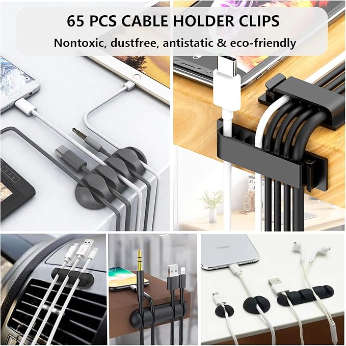 311Pcs Cable Management Organizer Kit 4 Cable Sleeve Split, 53Cable Clips - Image 2