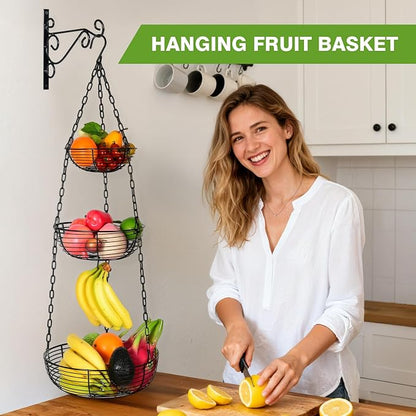 HULISEN 3-Tier Hanging Fruit Basket - Image 2