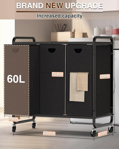 Laundry Sorter 3 Section, Laundry Basket - Image 6