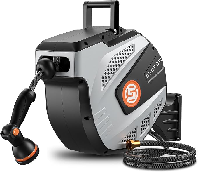 SUNPOW Retractable Garden Hose Reel by SUNPOW