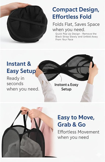 2-in-1 XL Hanging Laundry Hamper Bag 36x22in + Pop Up Mesh Laundry Basket | - Image 6