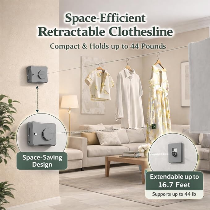 Retractable Clothesline Indoor Outdoor - Image 3