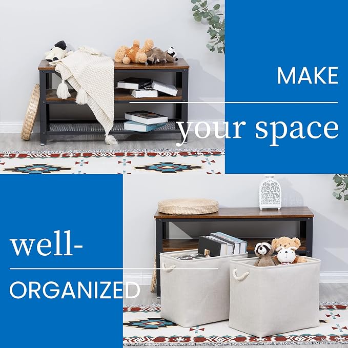 Bidtakay Fabric Beige Baskets Extra Large Organization Baskets - Image 2