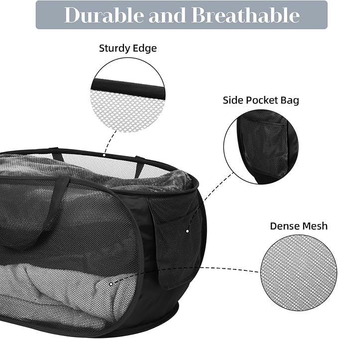 4 Pcs Durable Collapsible Laundry Baskets, Foldable Laundry Basket Large Opening - Image 4