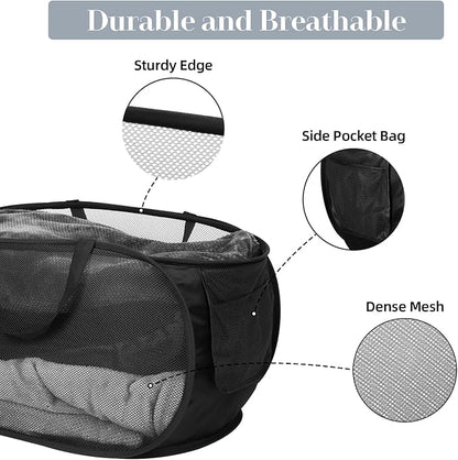 4 Pcs Durable Collapsible Laundry Baskets, Foldable Laundry Basket Large Opening - Image 4
