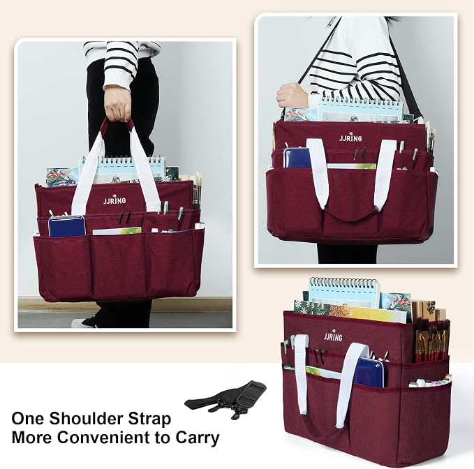 JJRING Craft Organizer Tote Bag, Large Art Storage Caddy - Image 6