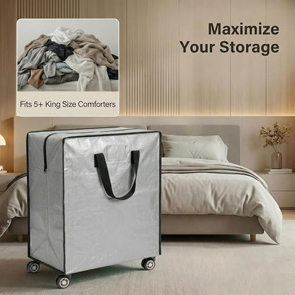 Oversized Wheeled Moving Bags, Heavy-Duty Zippered Tote - Image 3
