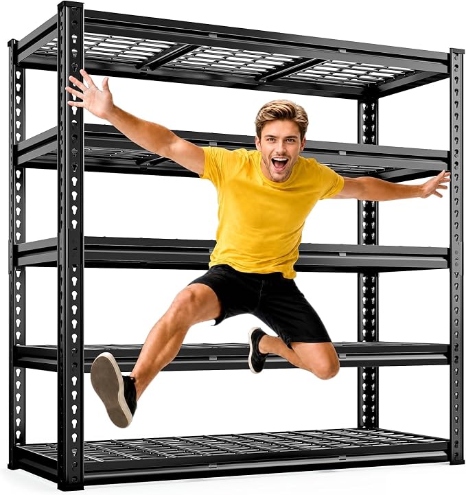 REIBII 48" W Garage Shelving, 5-Tier Storage Shelves Load 3030LBS, Adjustable by REIBII
