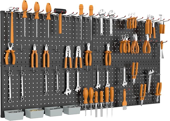 WALMANN Metal Pegboard Panels for Wall Tools Storage Pegboard for Garage - Image 6