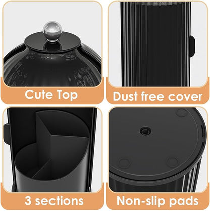 Makeup Brush Holder with Lid 360 Rotating Clear Dustproof Make Up Organizers - Image 5