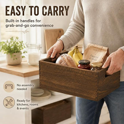 5 Pack Wooden Crates for Display Nesting Wood Crate for Storage - Image 7