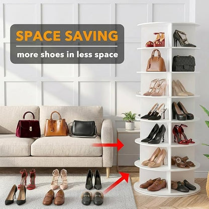 Upgraded 7 Tier Rotating Shoe Rack Tower | 360° Round Spinning Shoe Carousel - Image 4